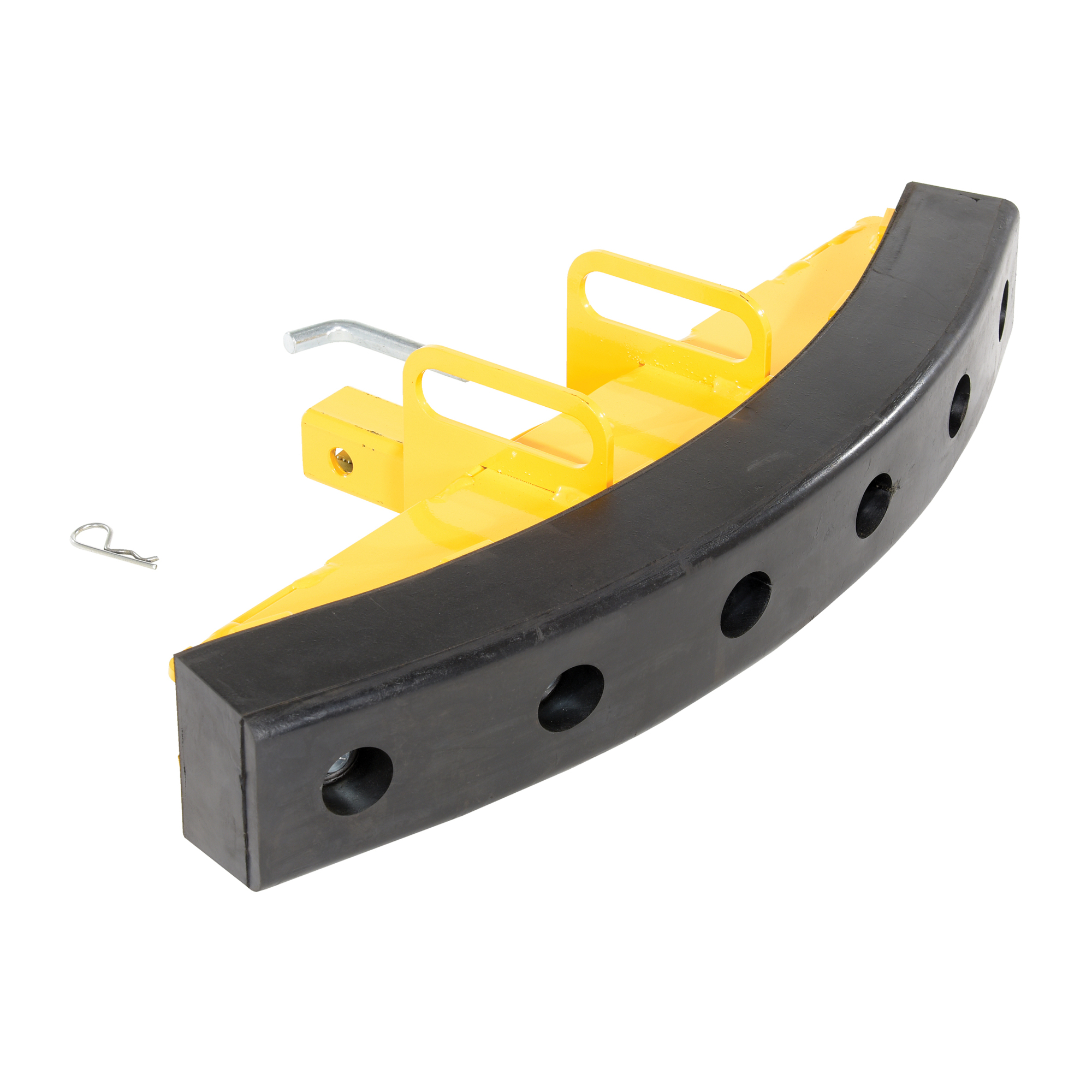 Vestil Steel/Rubber Push Bumper Attachment — Fits 2in. Receiver, 15in. x 28in. x 5.75in., Yellow/Black, Model# RPB-2